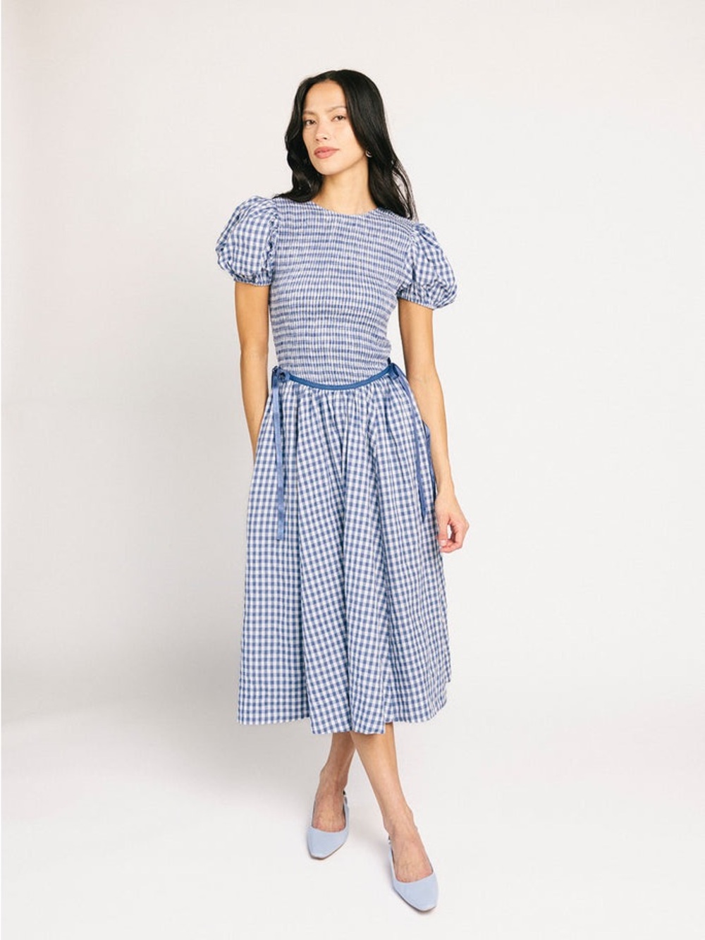Shop Zoco Red Plaid Smocked Dress - L - Picture 7 of 10
